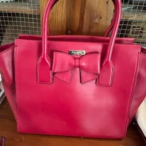 Kate Spade Red Satchel with Bow Detail